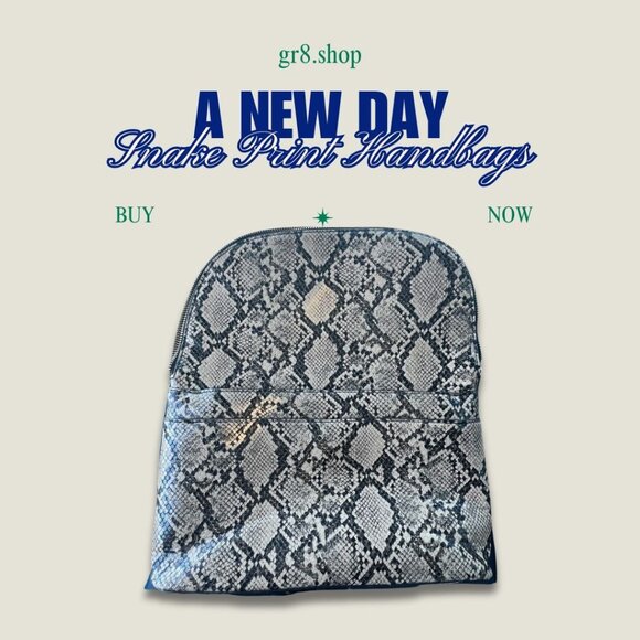 Snake Print Backpack Purse A New Day Womens Faux Leather With Adjustable Straps - Picture 1 of 6